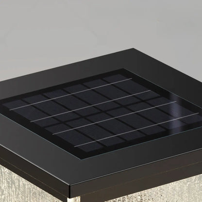 Lampadaires solaires rectangulaires en métal noir pour extérieur