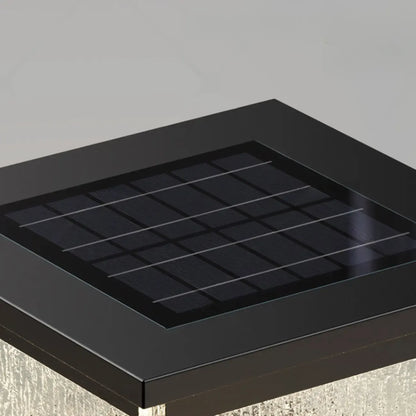 Lampadaires solaires rectangulaires en métal noir pour extérieur