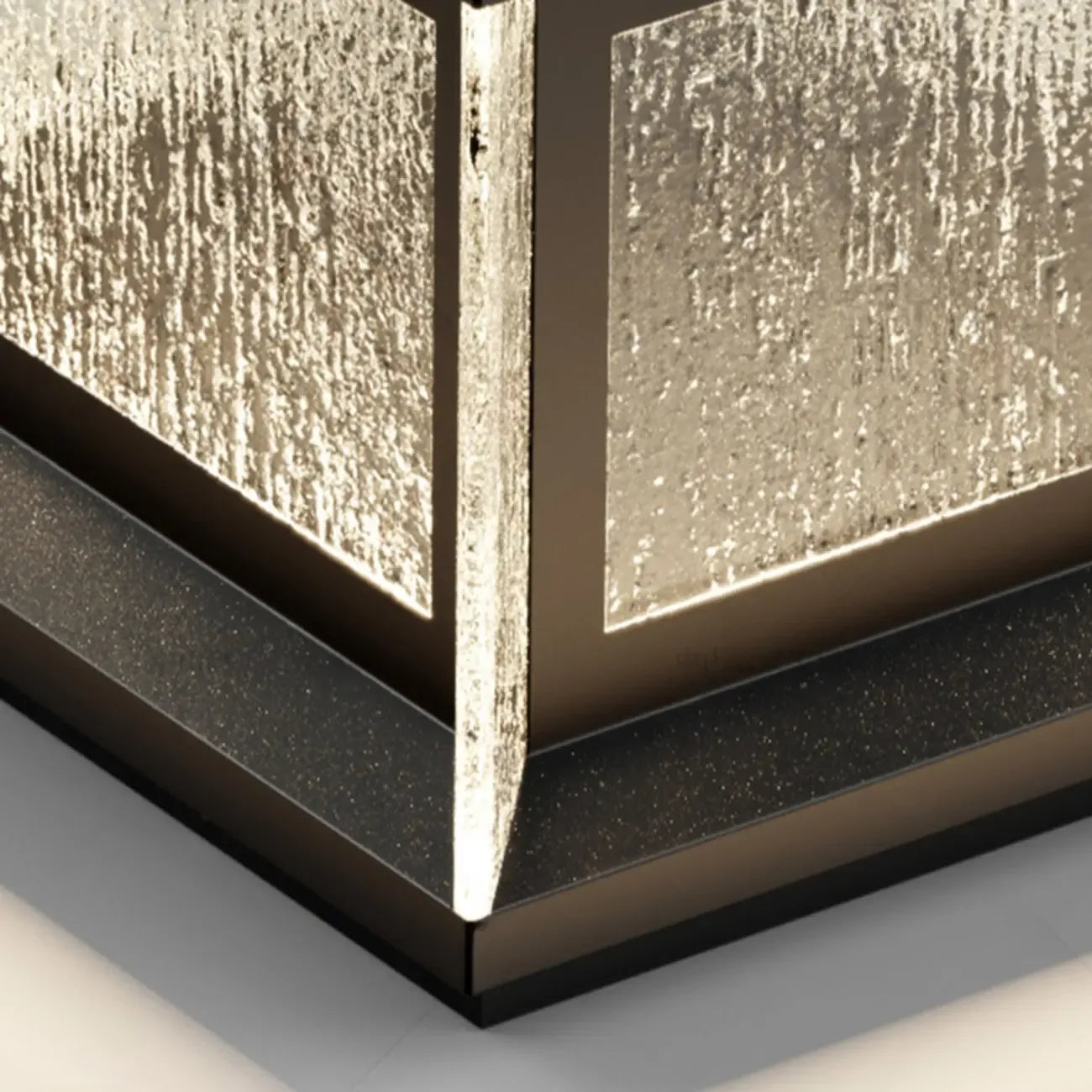 Lampadaires solaires rectangulaires en métal noir pour extérieur