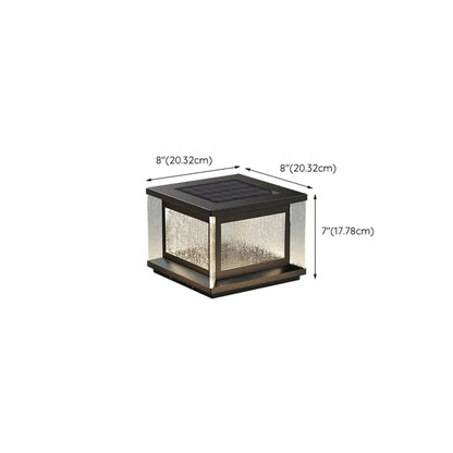 Lampadaires solaires rectangulaires en métal noir pour extérieur