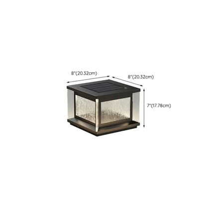 Lampadaires solaires rectangulaires en métal noir pour extérieur