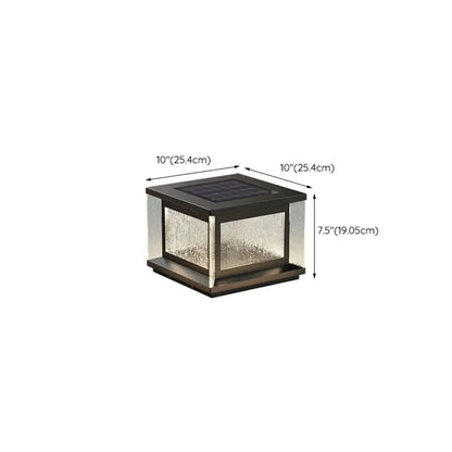 Lampadaires solaires rectangulaires en métal noir pour extérieur