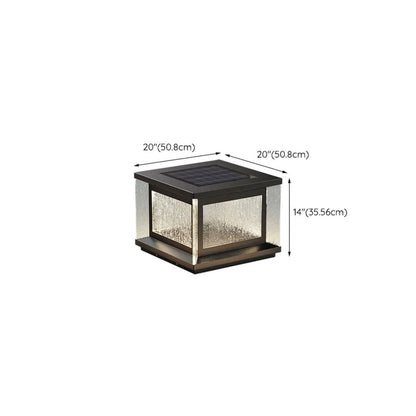 Lampadaires solaires rectangulaires en métal noir pour extérieur