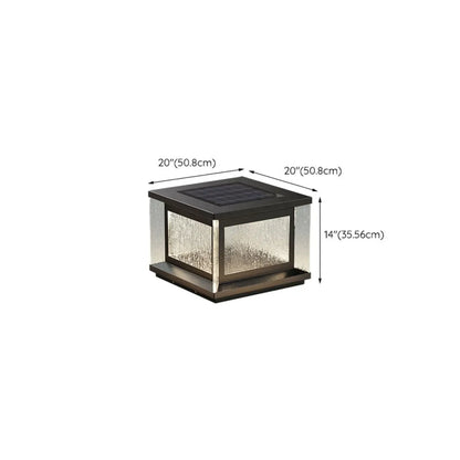 Lampadaires solaires rectangulaires en métal noir pour extérieur