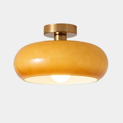 Mini plafonnier cylindrique en verre pour espace de vie