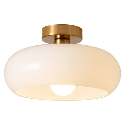 Mini plafonnier cylindrique en verre pour espace de vie