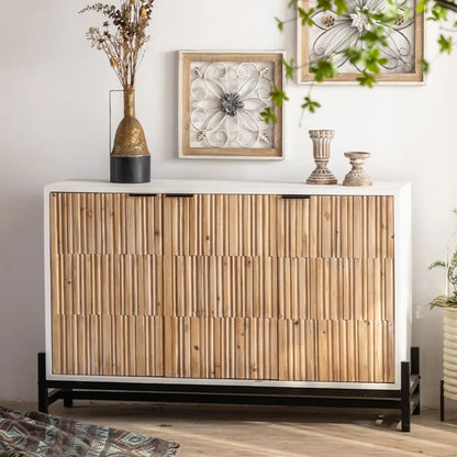 Meuble industriel en bois autoportant pour salon