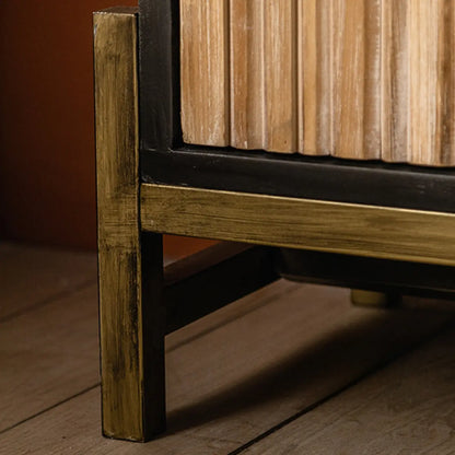 Meuble industriel en bois autoportant pour salon