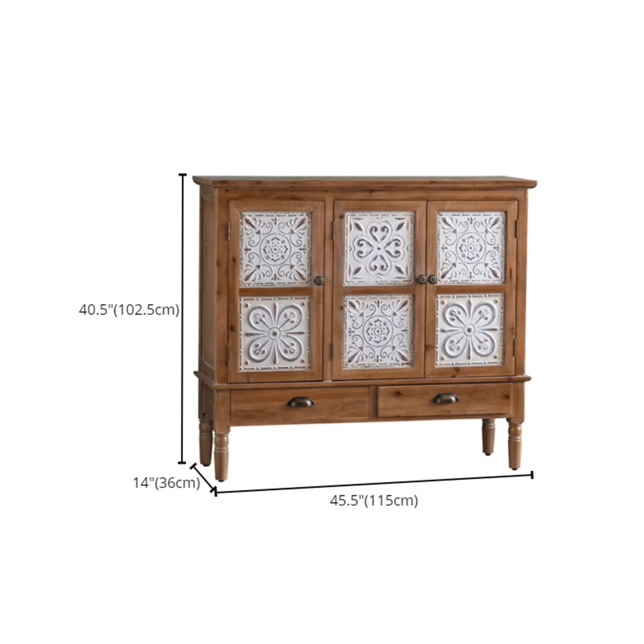 Commode d'appoint rustique pour usage intérieur avec plusieurs tiroirs