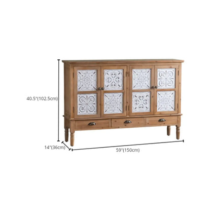 Commode d'appoint rustique pour usage intérieur avec plusieurs tiroirs