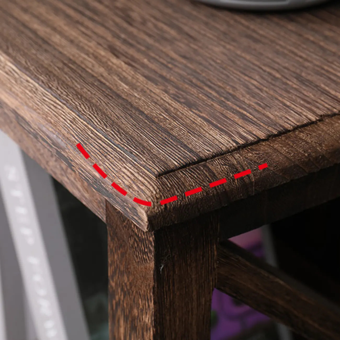 Meuble d'appoint rectangulaire moderne avec étagère extérieure