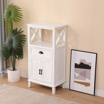 Meuble d'appoint rectangulaire moderne avec étagère extérieure