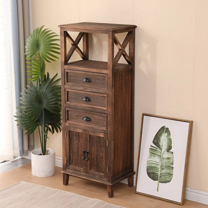 Meuble d'appoint rectangulaire moderne avec étagère extérieure