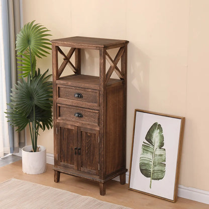 Meuble d'appoint rectangulaire moderne avec étagère extérieure