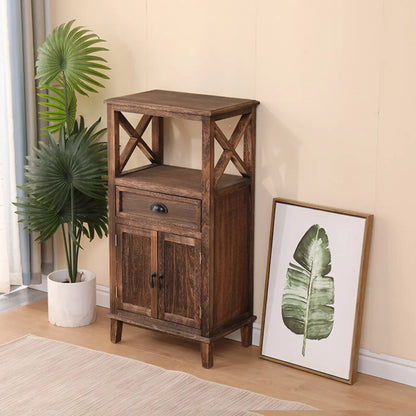 Meuble d'appoint rectangulaire moderne avec étagère extérieure