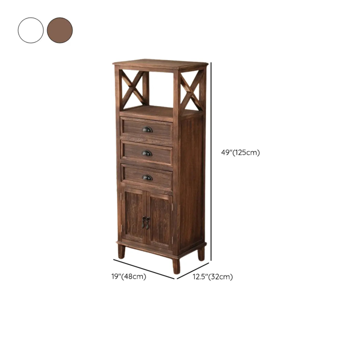 Meuble d'appoint rectangulaire moderne avec étagère extérieure