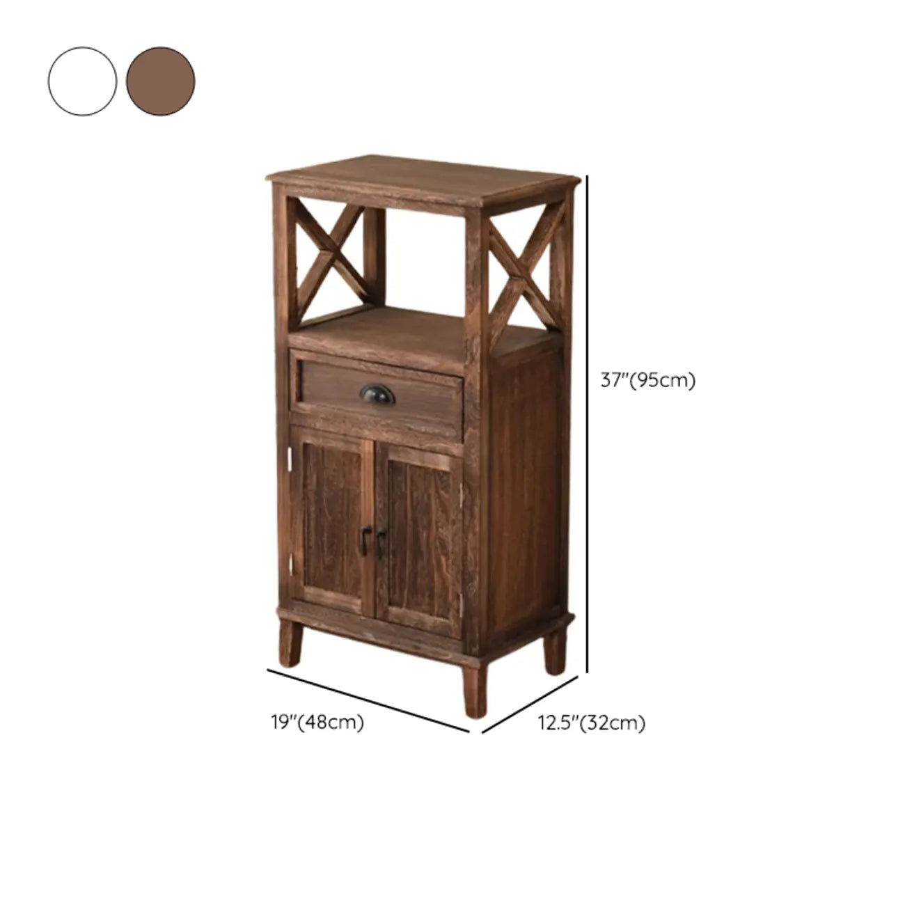 Meuble d'appoint rectangulaire moderne avec étagère extérieure