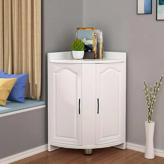 Armoire de rangement d'angle classique en bois recyclé