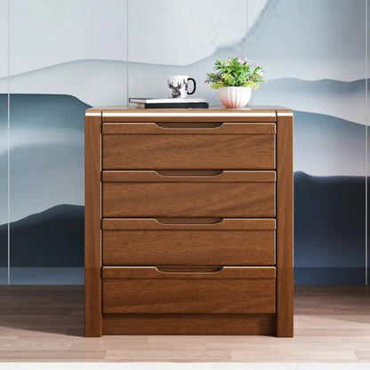 Meuble indépendant en bois massif brun de style milieu du siècle avec tiroirs