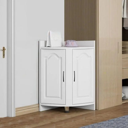 Armoire de rangement d'angle classique en bois recyclé