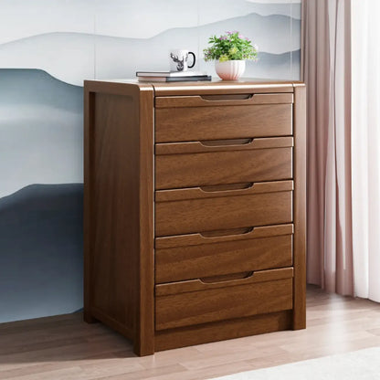 Meuble indépendant en bois massif brun de style milieu du siècle avec tiroirs