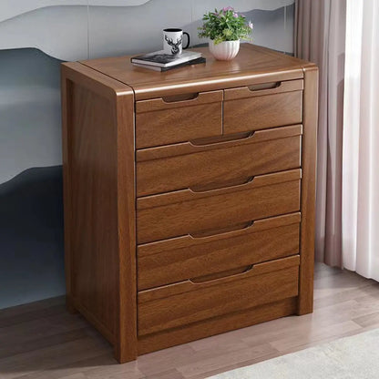 Meuble indépendant en bois massif brun de style milieu du siècle avec tiroirs