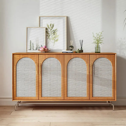 Meuble d'appoint rectangulaire en bois de pin tropical