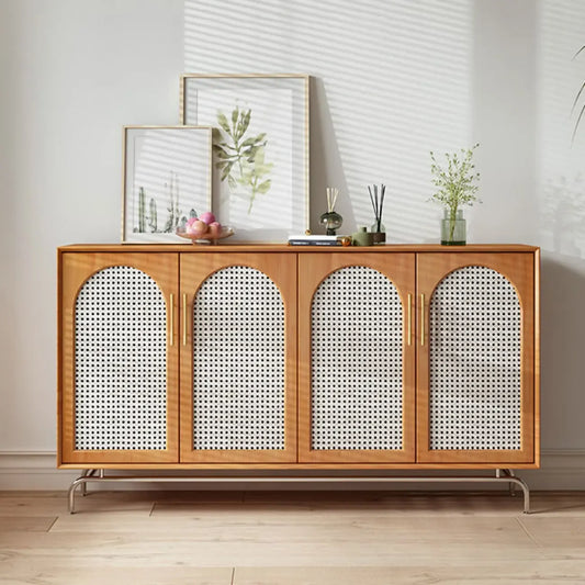 Meuble d'appoint rectangulaire en bois de pin tropical