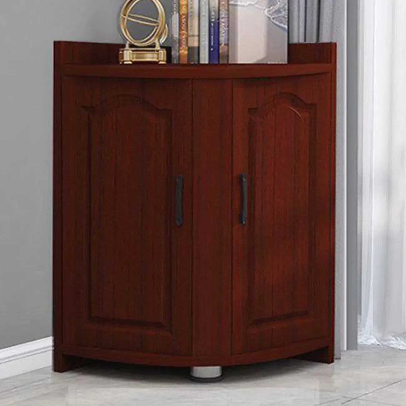 Armoire de rangement d'angle classique en bois recyclé