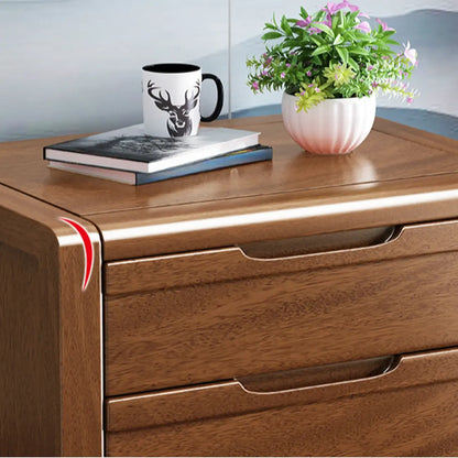 Meuble indépendant en bois massif brun de style milieu du siècle avec tiroirs