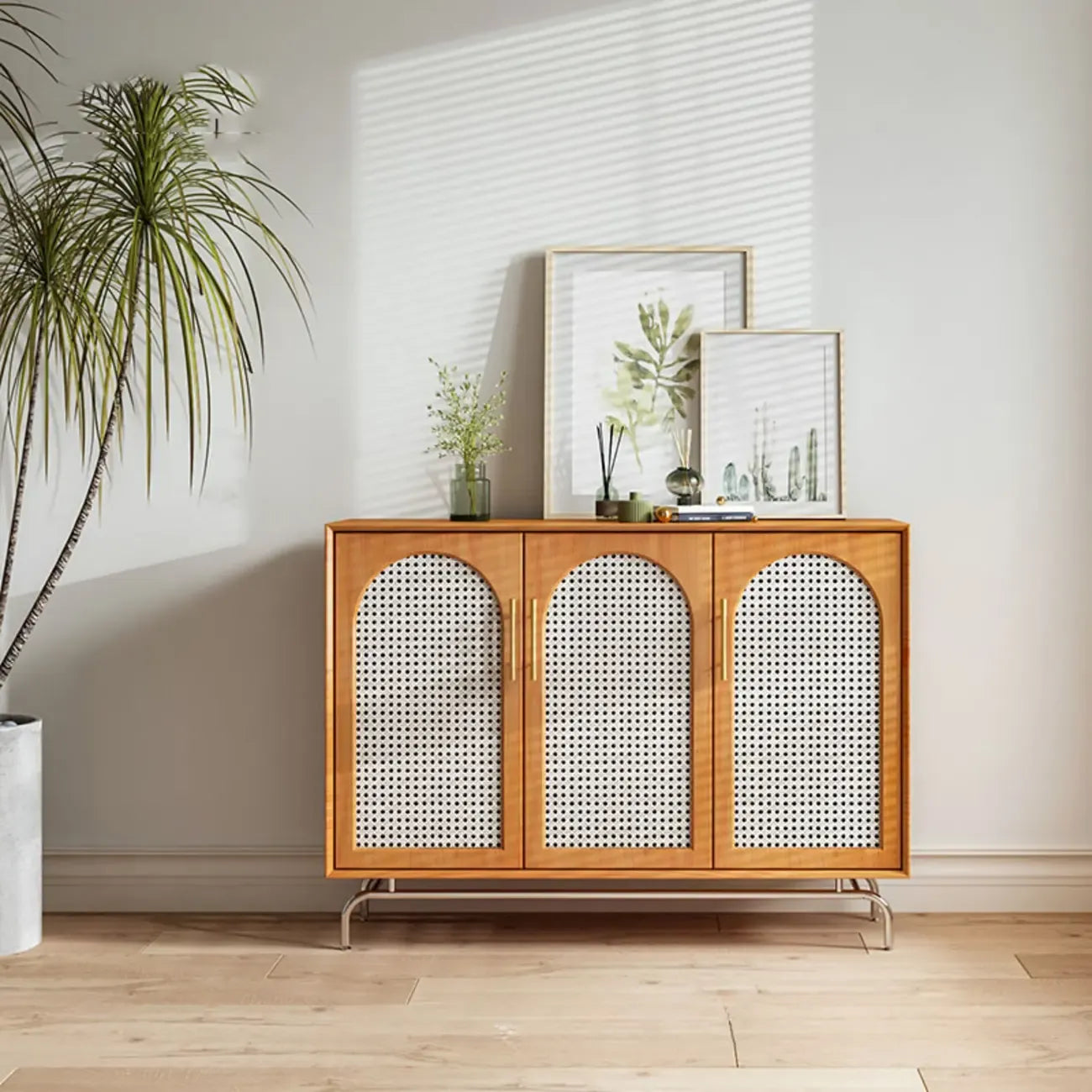 Meuble d'appoint rectangulaire en bois de pin tropical