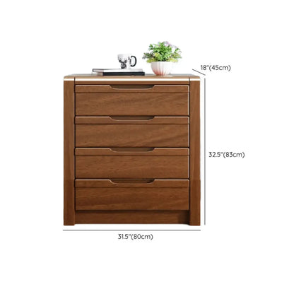 Meuble indépendant en bois massif brun de style milieu du siècle avec tiroirs