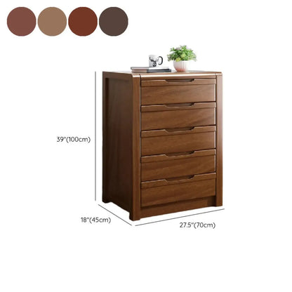 Meuble indépendant en bois massif brun de style milieu du siècle avec tiroirs