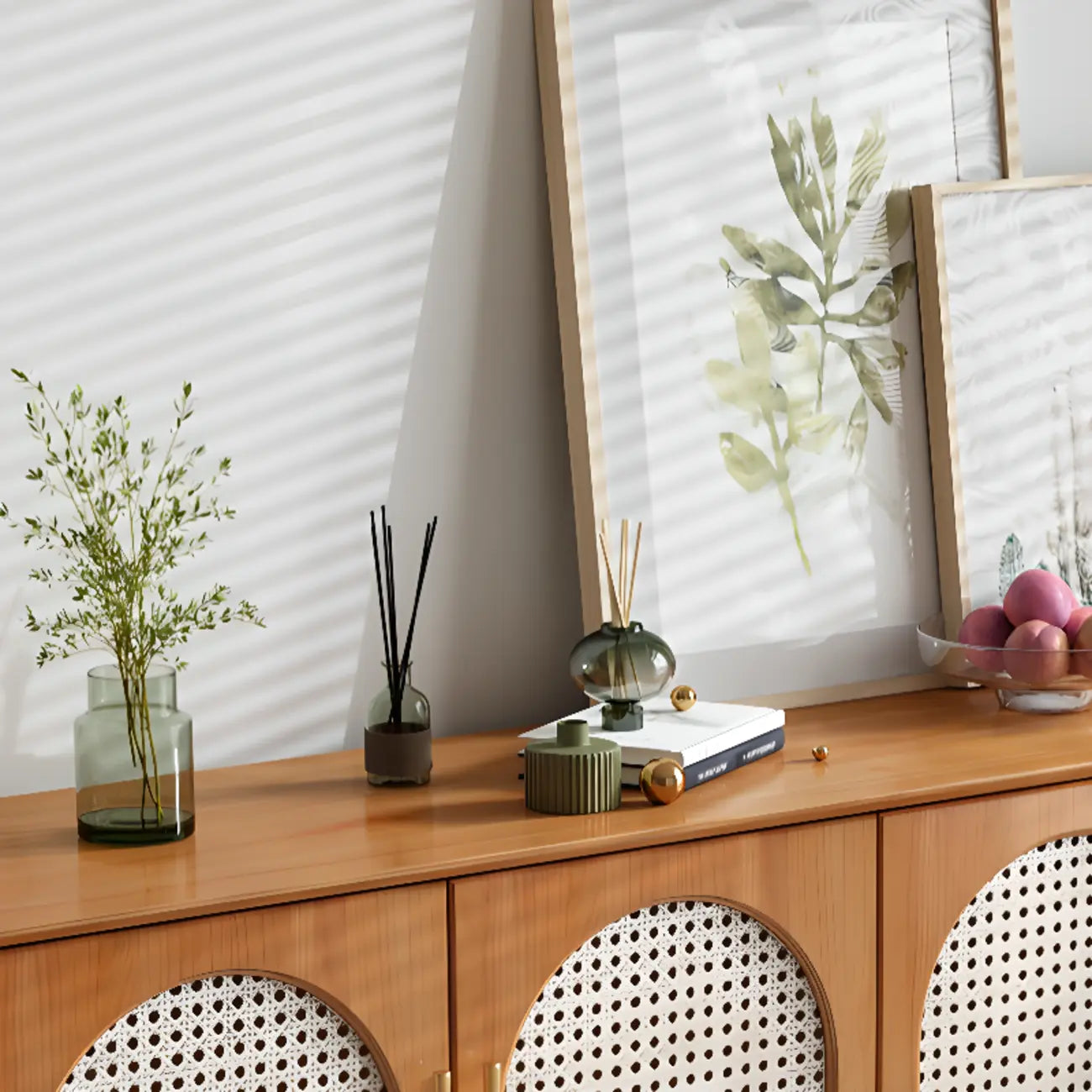 Meuble d'appoint rectangulaire en bois de pin tropical