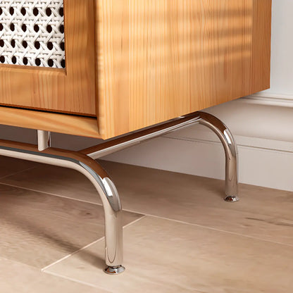 Meuble d'appoint rectangulaire en bois de pin tropical