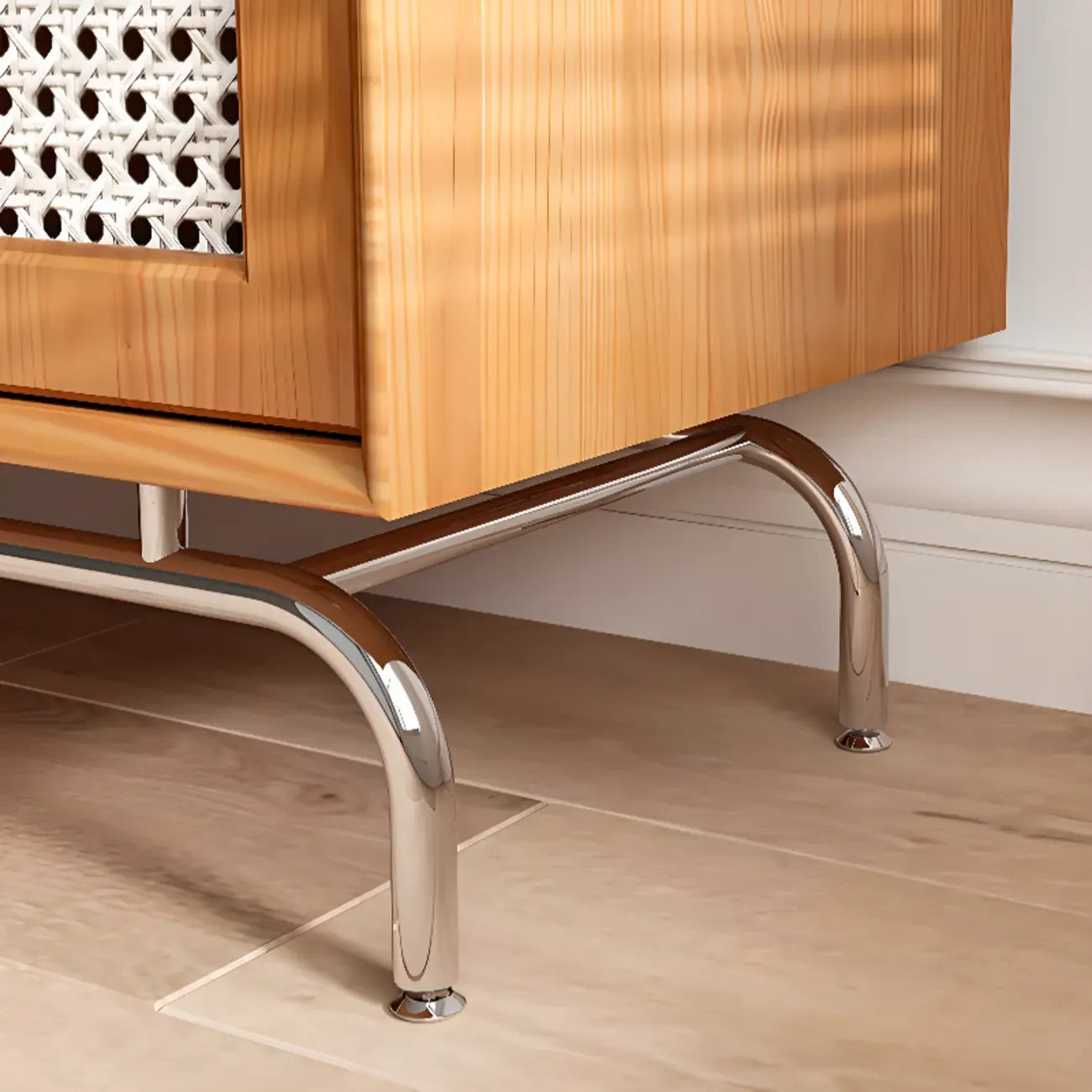 Meuble d'appoint rectangulaire en bois de pin tropical