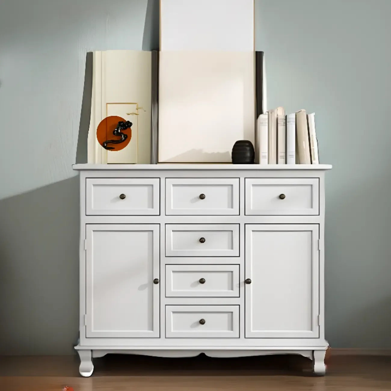 Meuble d'appoint rustique en bois brun pour le rangement du salon