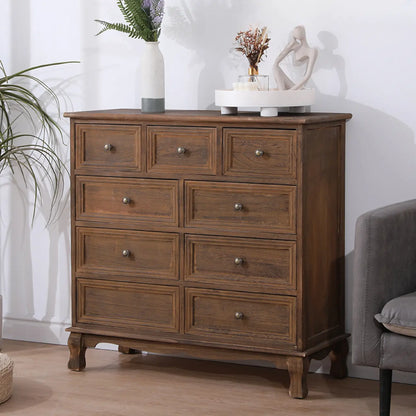 Meuble d'appoint rustique en bois brun pour le rangement du salon