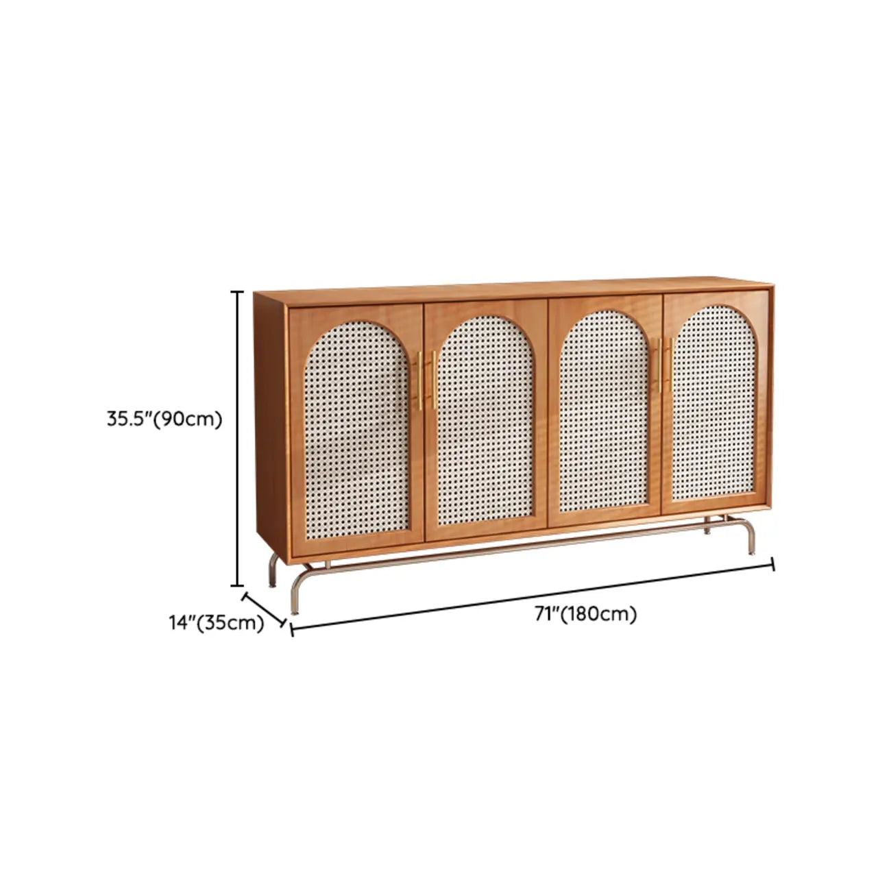 Meuble d'appoint rectangulaire en bois de pin tropical