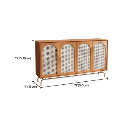 Meuble d'appoint rectangulaire en bois de pin tropical