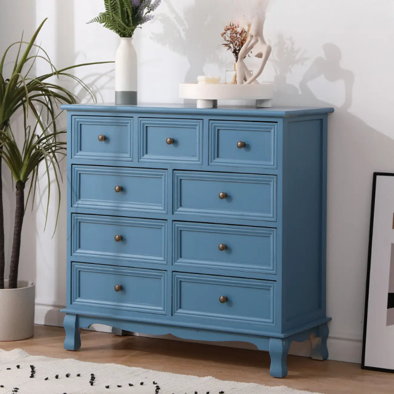 Meuble d'appoint rustique en bois brun pour le rangement du salon