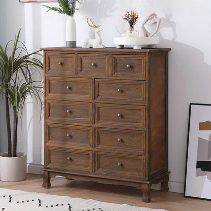 Meuble d'appoint rustique en bois brun pour le rangement du salon