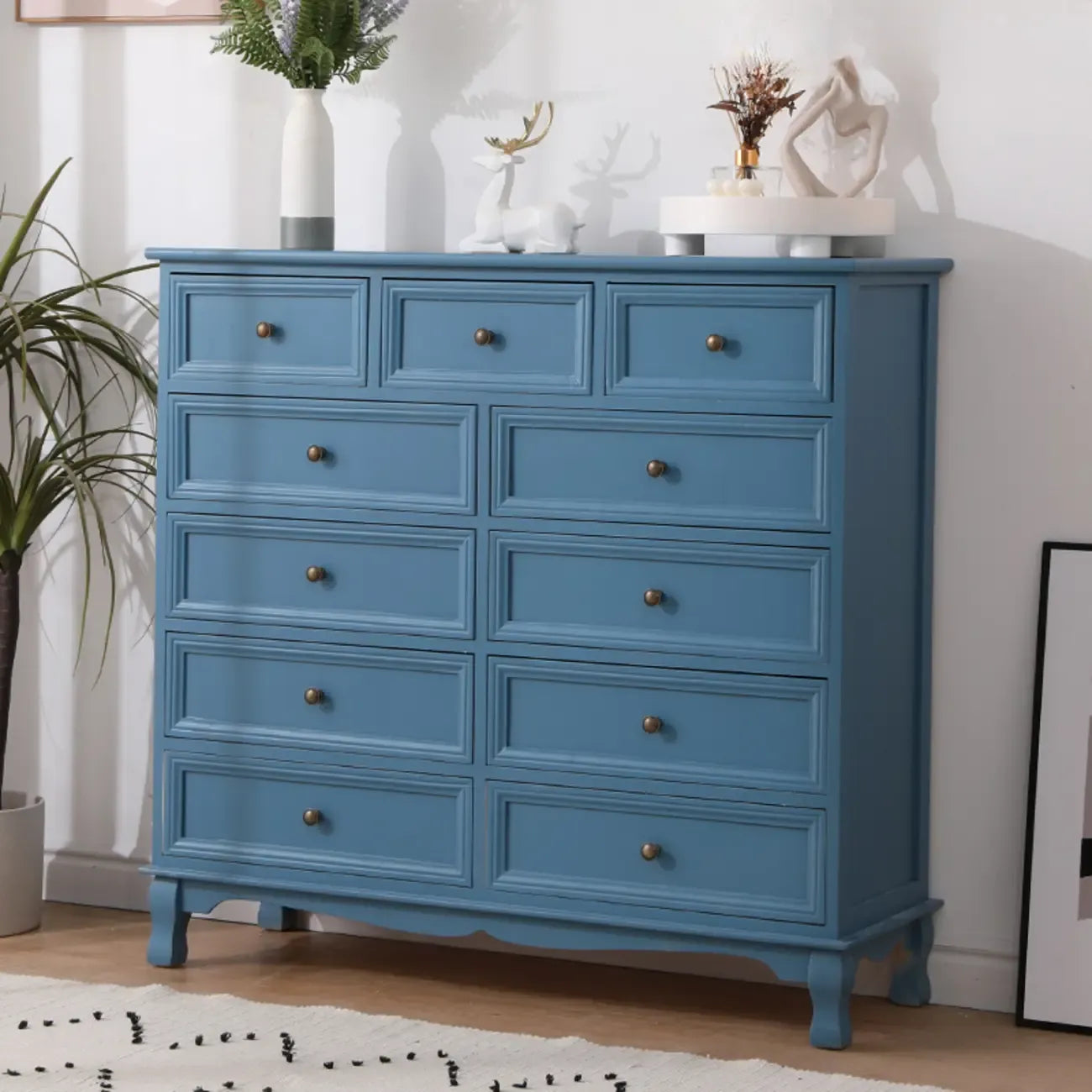 Meuble d'appoint rustique en bois brun pour le rangement du salon