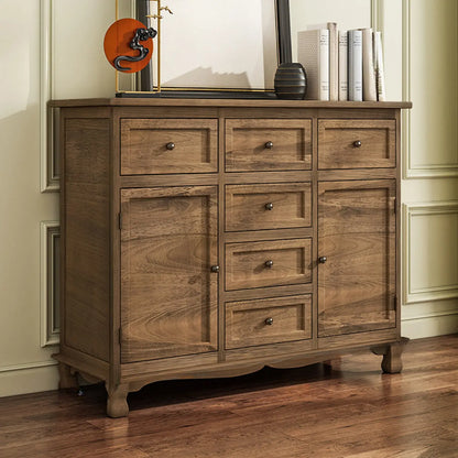 Meuble d'appoint rustique en bois brun pour le rangement du salon