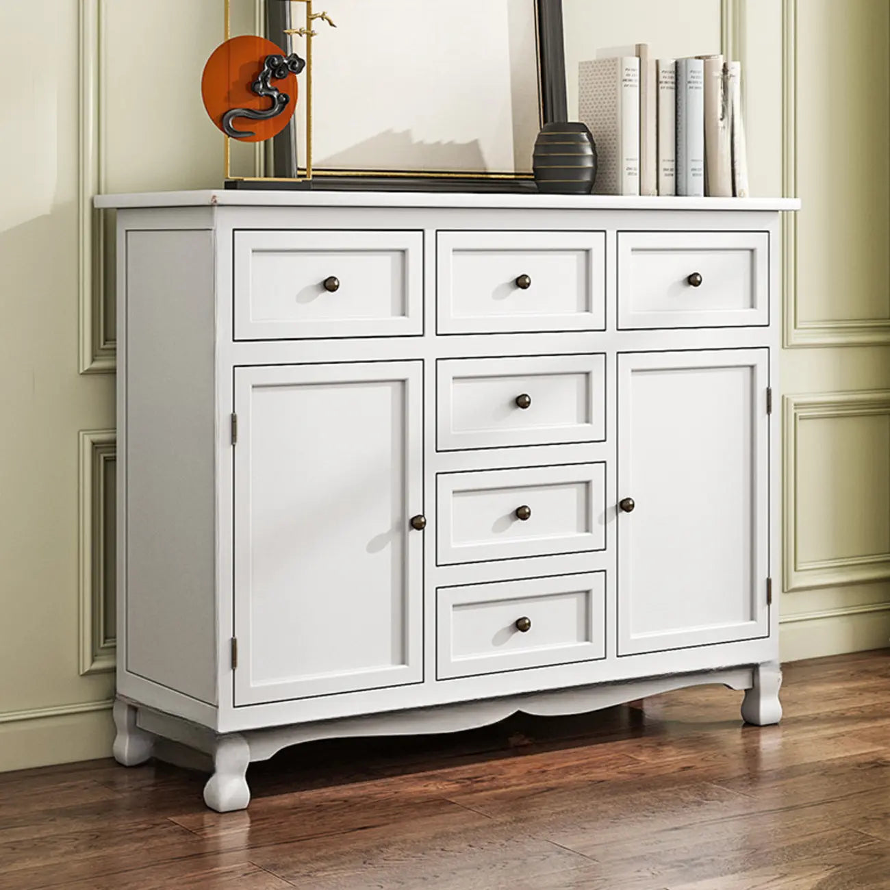 Meuble d'appoint rustique en bois brun pour le rangement du salon