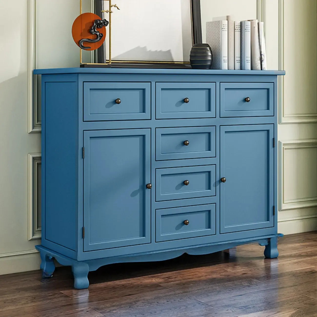 Meuble d'appoint rustique en bois brun pour le rangement du salon