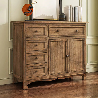 Meuble d'appoint rustique en bois brun pour le rangement du salon