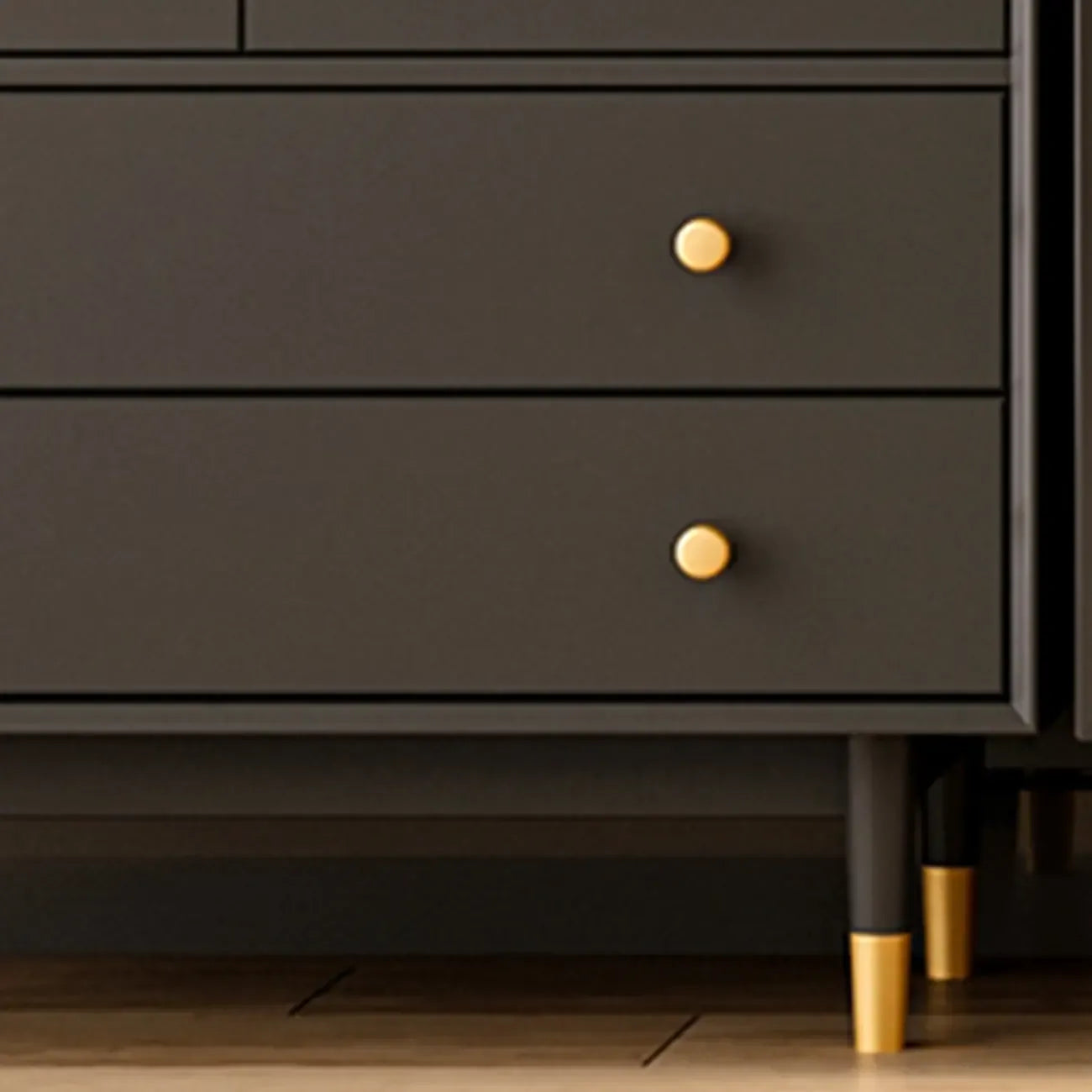 Meuble d'appoint moderne en bois massif beige avec 2 tiroirs