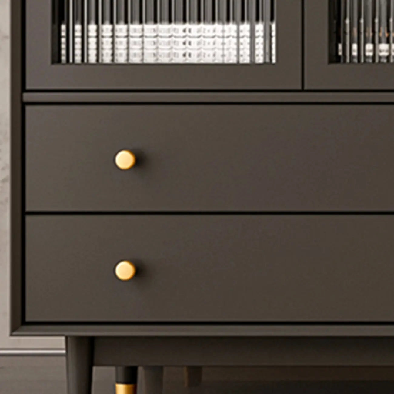 Meuble d'appoint moderne en bois massif beige avec 2 tiroirs