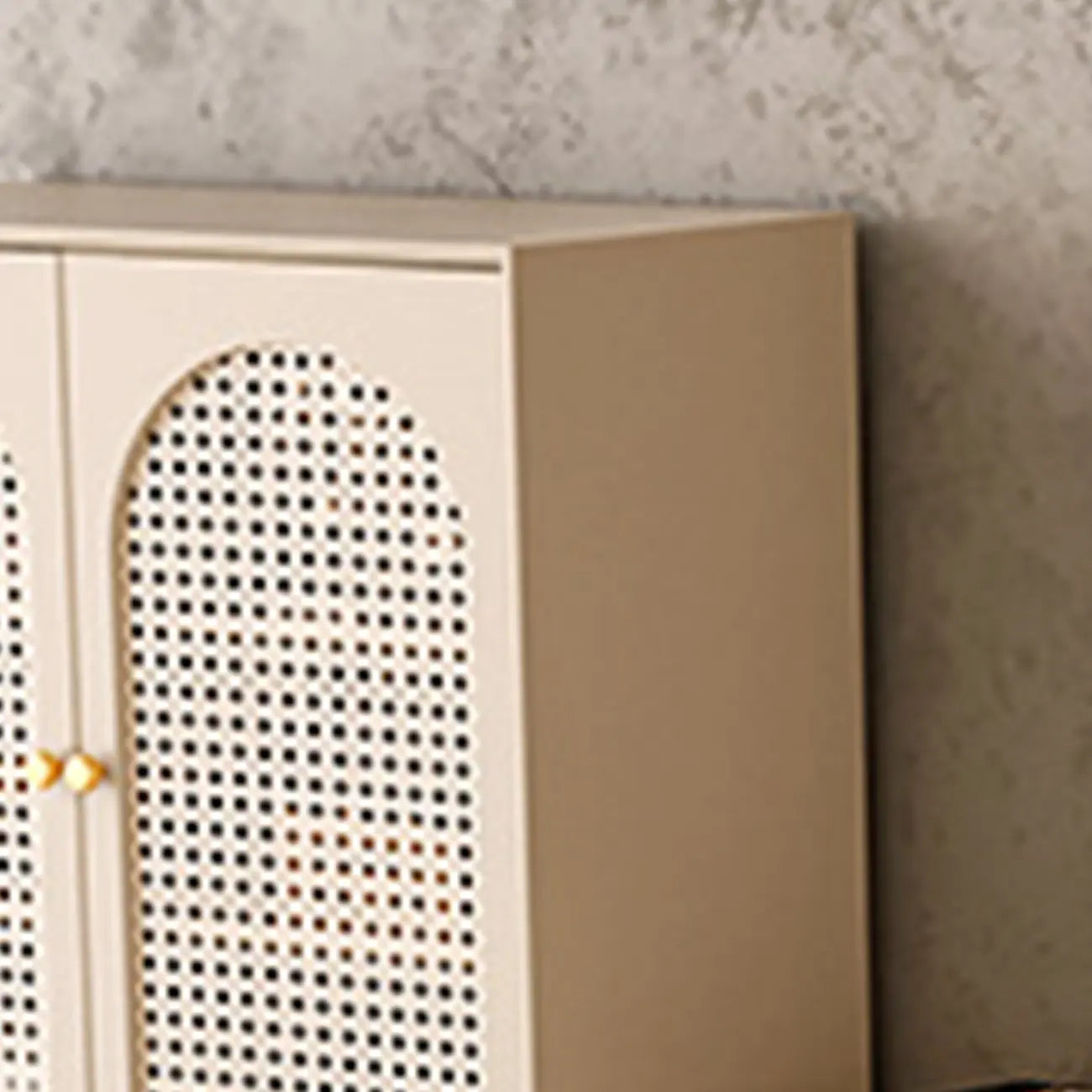 Meuble d'appoint moderne en bois massif beige avec 2 tiroirs